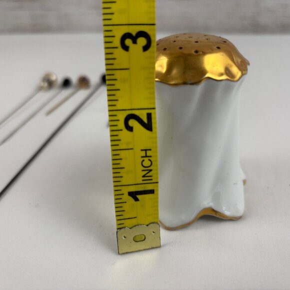 Antique Noritake Nippon Hat Pin Holder plus 7 Hat Pins - Picture 11 of 12